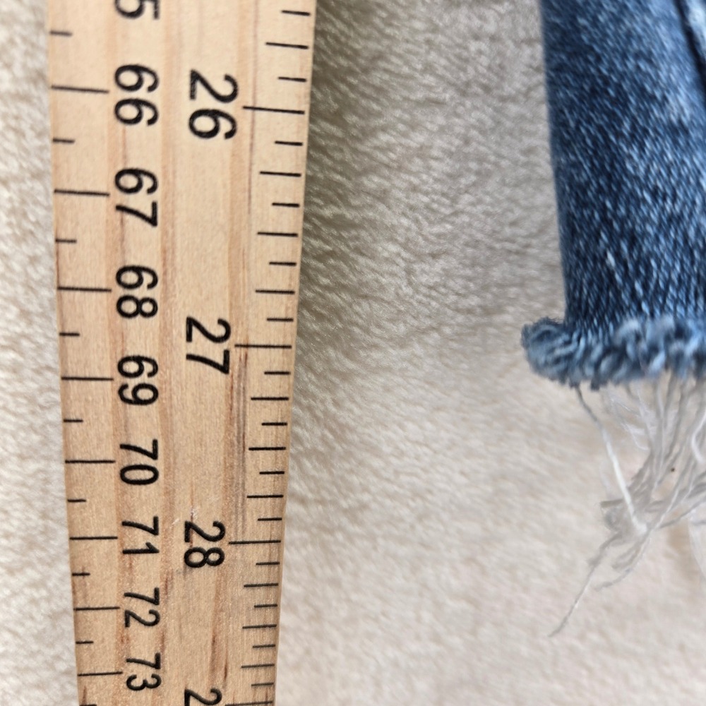 Paige Verdugo Ankle Skinny Jeans Medium Wash Raw Hem Distressed‎ Size 29 Western - Picture 4 of 7